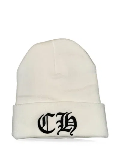 Chrome Hearts Logo-embroidered Beanie Hat In White