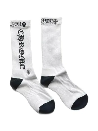 Chrome Hearts Logo-intarsia Ribbed-knit Socks In Multi