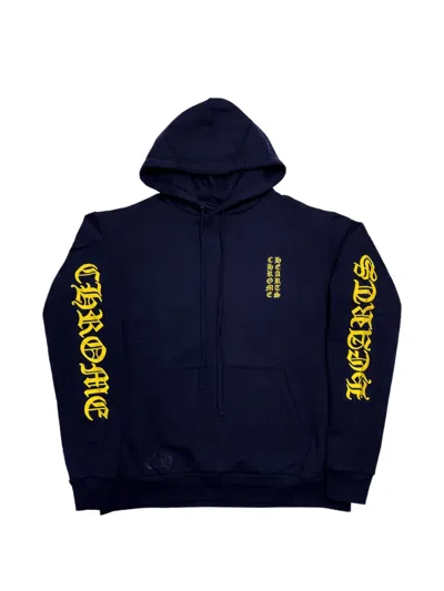 Chrome Hearts Logo-print Drawstring Hoodie In Blue
