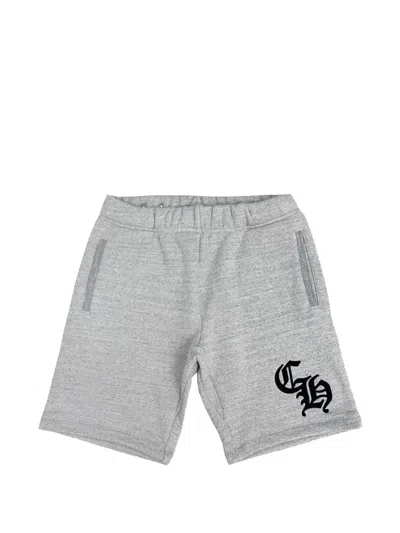 Chrome Hearts Logo-print Logo-plaque Shorts In Gray