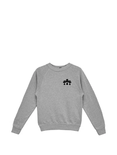 Chrome Hearts Logo-print Raglan-sleeve Sweater In Gray