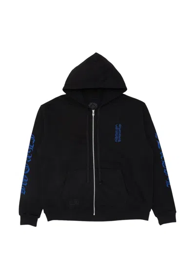 Chrome Hearts Logo-print Zip-up Hoodie In Black