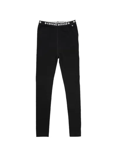 Chrome Hearts Logo-waistband Leggings In Black