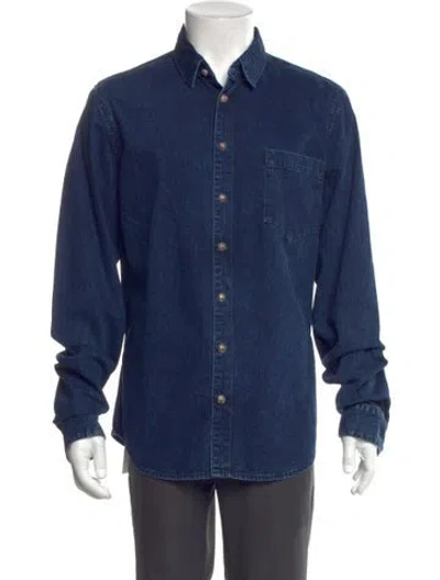 Pre-owned Chrome Hearts Long Sleeve Denim Shirt In Blue