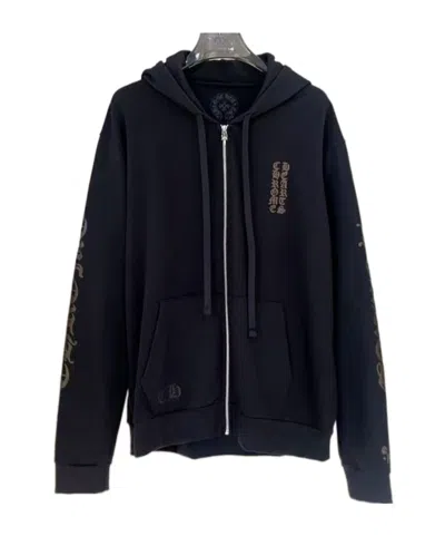 Chrome Hearts Long Sleeve Zip-up Sweatshirt In Black