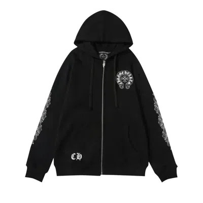 Pre-owned Chrome Hearts Los Angeles Zip Up Hoodie 'black' | Men's Size Xl