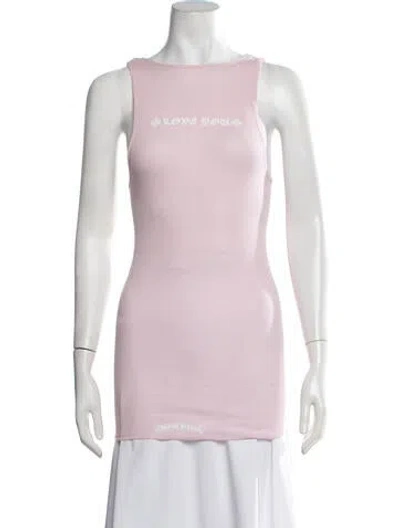 Pre-owned Chrome Hearts Love You Graphic Print Top In Pink