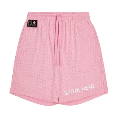Pre-owned Chrome Hearts Love You Mesh Varsity Shorts 'pink'