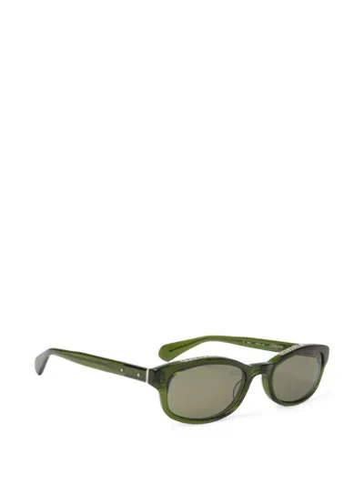 Chrome Hearts Low Rider Rectangle-frame Sunglasses In Green