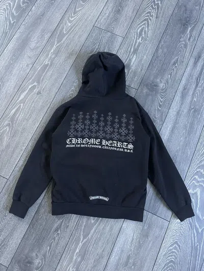 Pre-owned Chrome Hearts Made In Hollywood Cross Dagger Zip Up Hoodie In Black