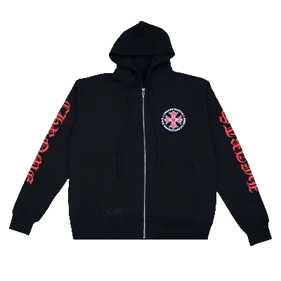 Pre-owned Chrome Hearts Made In Hollywood Plus Cross Zip Up Hoodie 'black/red'