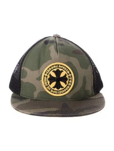 Pre-owned Chrome Hearts Maltese Cross Camo Trucker Hat In Multi