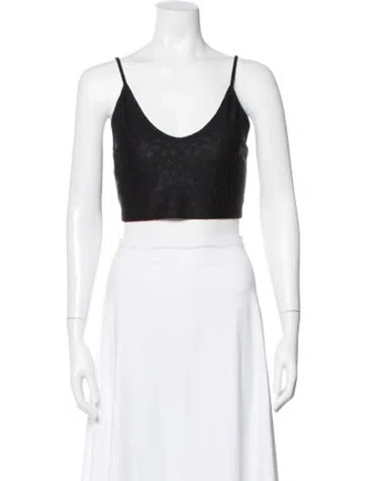 Pre-owned Chrome Hearts Maltese Cross Graphic Print Crop Top In Black