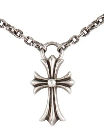 Pre-owned Chrome Hearts Maltese Cross Pendant W/ Paper Chain Link Necklace, 16" In Multi