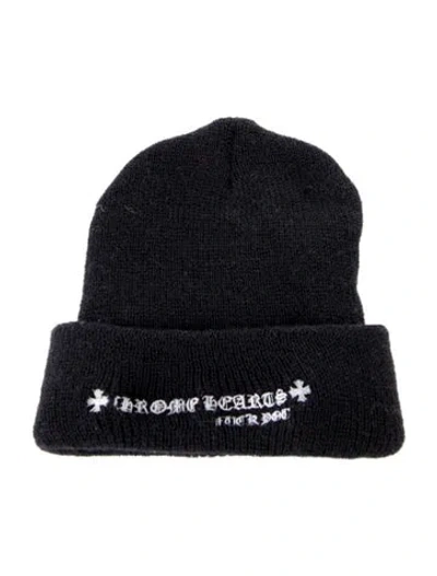 Pre-owned Chrome Hearts Maltese Cross Wool Beanie In Black