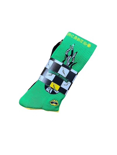 Pre-owned Chrome Hearts Matty Boy 99 Eyes Flame Socks In Multicolor