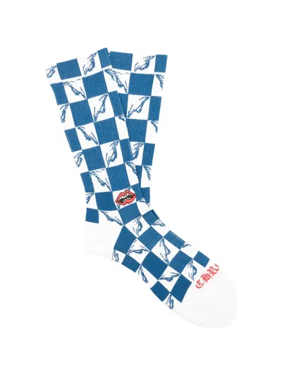 Chrome Hearts Matty Boy 99 Eyes Socks In Blue