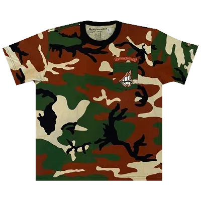 Pre-owned Chrome Hearts Matty Boy Caution T-shirt 'camo' In Multi-color