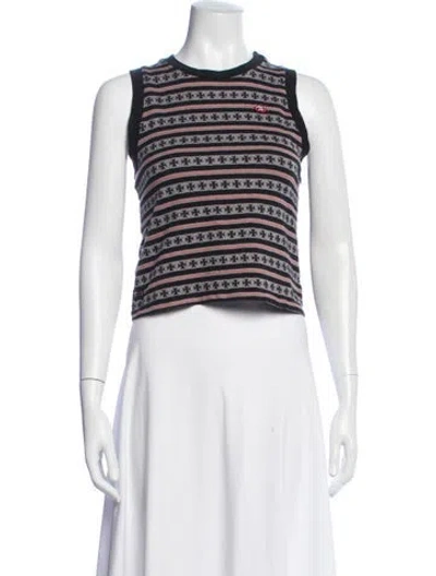 Pre-owned Chrome Hearts Matty Boy Chomper Stripe Tank Striped Crop Top In Grey