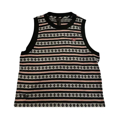 Pre-owned Chrome Hearts Matty Boy Chomper Stripe Tank Top 'black/multicolor' In Multi-color