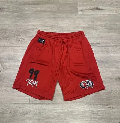 Pre-owned Chrome Hearts Matty Boy Form Mesh Shorts In Red