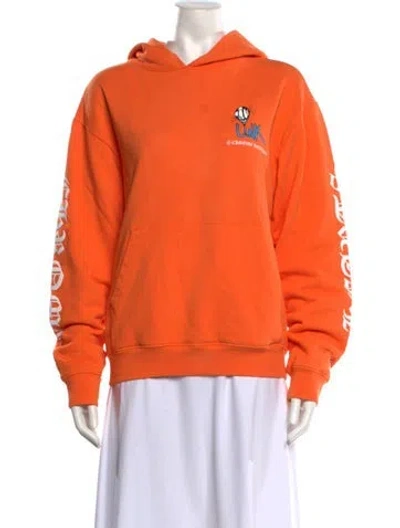 Pre-owned Chrome Hearts Matty Boy Link & Build Graphic Print Hoodie In Orange