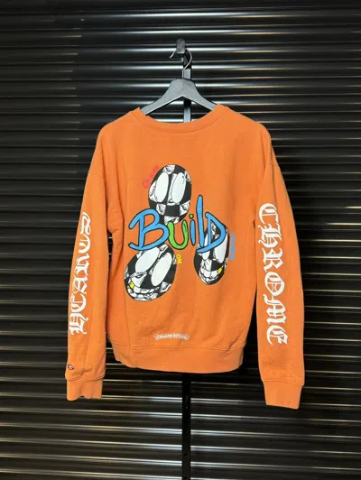 Pre-owned Chrome Hearts Matty Boy Link Build Orange Crewneck - Large