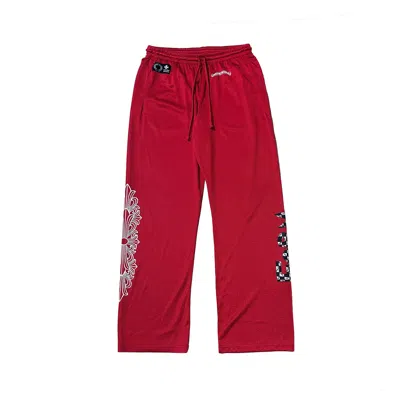 Pre-owned Chrome Hearts Matty Boy Red Mesh Pants