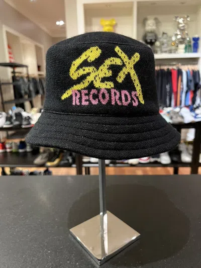 Pre-owned Chrome Hearts Matty Boy Sex Records Cashmere Bucket Hat In Black