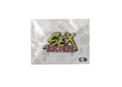 Pre-owned Chrome Hearts Matty Boy Sex Records Logo Pin In Yellow/pink