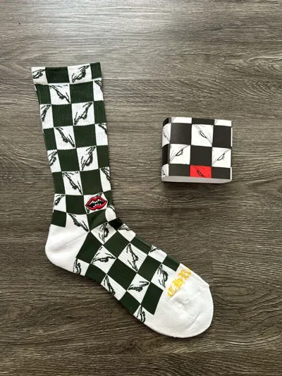 Pre-owned Chrome Hearts Matty Boy Socks Green (1 Pair)