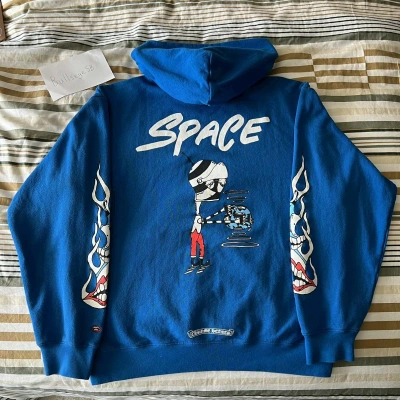 Pre-owned Chrome Hearts Matty Boy Space Hoodie (worn Once) In Blue
