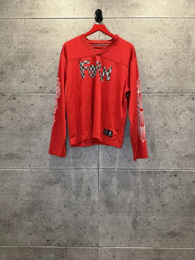 Pre-owned Chrome Hearts Matty Boy Team Form Floral Longsleeve Jersey In Red