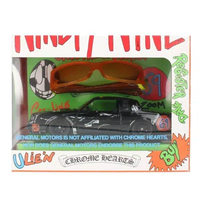 Pre-owned Chrome Hearts Matty Boy "u Lie'n" 99 Eyes Car And Sunglasses In Orange