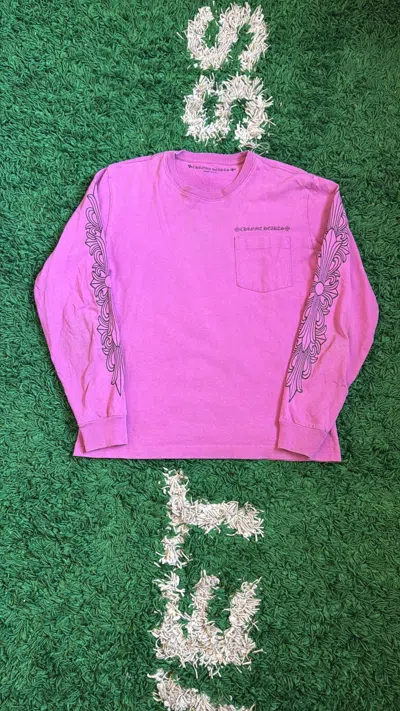 Pre-owned Chrome Hearts Matty Boy Web Long Sleeve In Pink