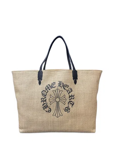 Chrome Hearts Medium Cross Logo Beach Tote Bag In Neutral