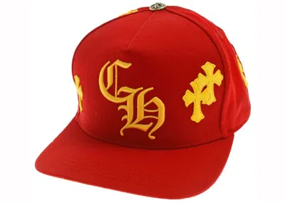 Pre-owned Chrome Hearts Men's  5 Panel Baseball Cap In Cherry In Red
