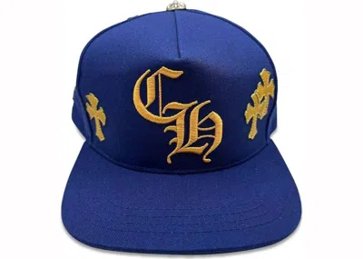 Pre-owned Chrome Hearts Men's  Cross Patch Cap In Blue/yellow In Multi