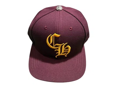 Pre-owned Chrome Hearts Men's  Essentials La Exclusive Baseball Wool Cap In Cardinal In Red