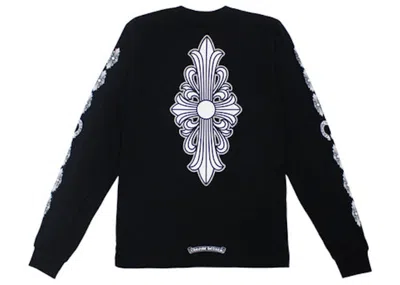 Pre-owned Chrome Hearts Men's  Floral Cross Long Sleeve T-shirt In Black
