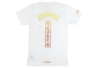 Pre-owned Chrome Hearts Men's  Gradient Logo T-shirt In White/yellow/orange