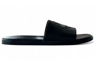 Pre-owned Chrome Hearts Men's  Leather Slides Sneakers In Black