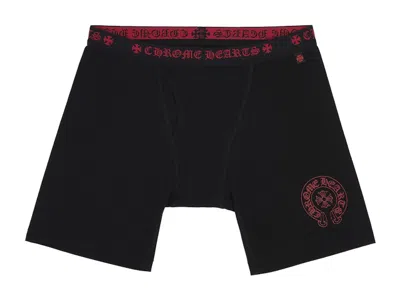 Pre-owned Chrome Hearts Men's  Long Boxer Brief In Black/red