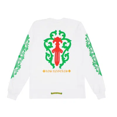 Pre-owned Chrome Hearts Men's  Los Angeles Exclusive Christmas Long Sleeve T-shirt In White
