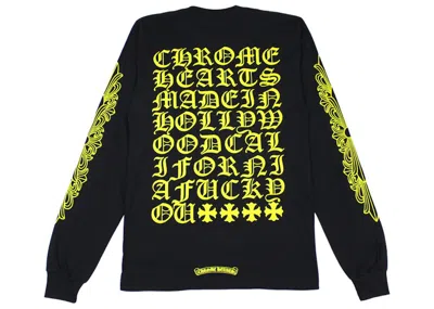 Pre-owned Chrome Hearts Men's  Made In Hollywood Long Sleeve T-shirt In Black/yellow