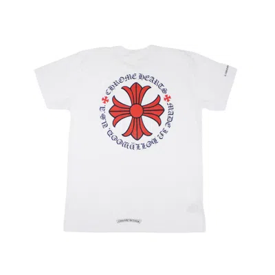 Pre-owned Chrome Hearts Men's  Made In Hollywood Plus Cross T-shirt In White/red