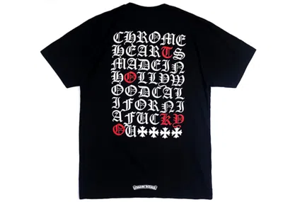 Pre-owned Chrome Hearts Men's  Made In Hollywood T-shirt In Black/white/red In Multi