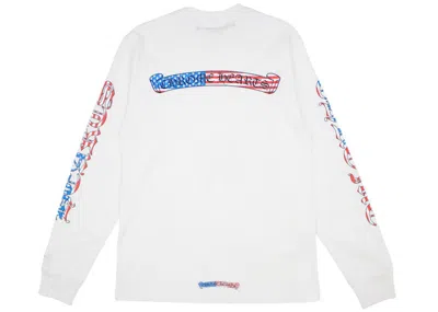 Pre-owned Chrome Hearts Men's  Matty Boy America Long Sleeve T-shirt In White