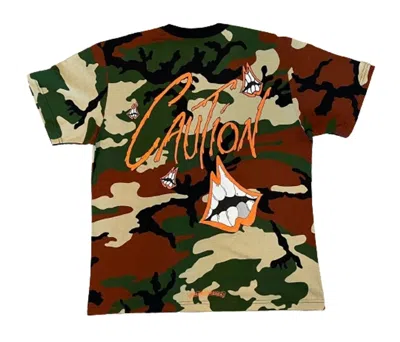 Pre-owned Chrome Hearts Men's  Matty Boy Caution T-shirt In Camo In Multi