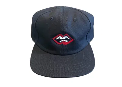 Pre-owned Chrome Hearts Men's  Matty Boy Chomper Leather Strapback Hat In Black